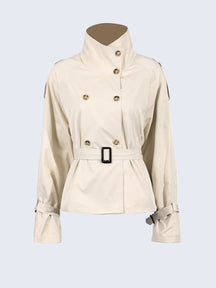 Casaco Trench Curto Gola Alta - Viex