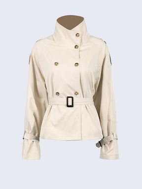 Casaco Trench Curto Gola Alta - Viex