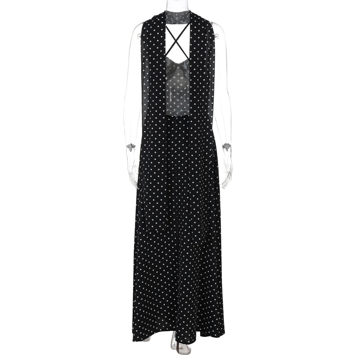 Vestido Longo com Estampa Poá - Lunaire