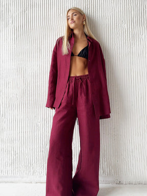 Conjunto de Camisa e Calça em Linho