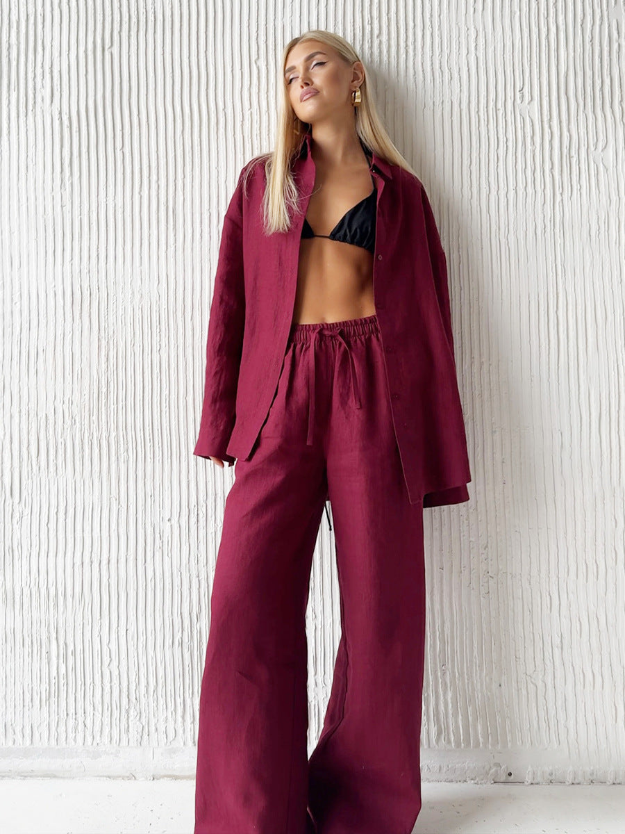 Conjunto de Camisa e Calça em Linho