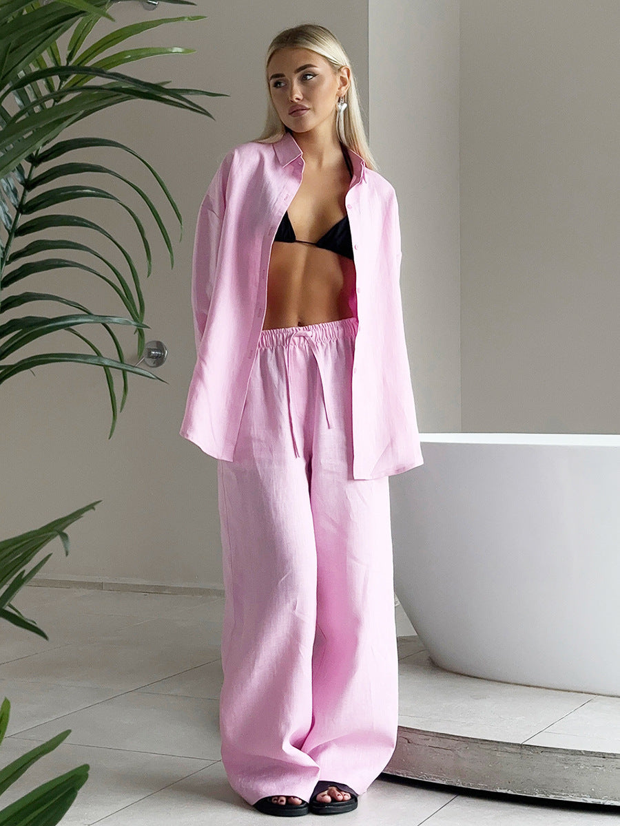 Conjunto de Camisa e Calça em Linho