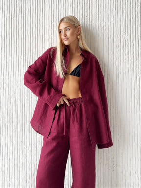 Conjunto de Camisa e Calça em Linho