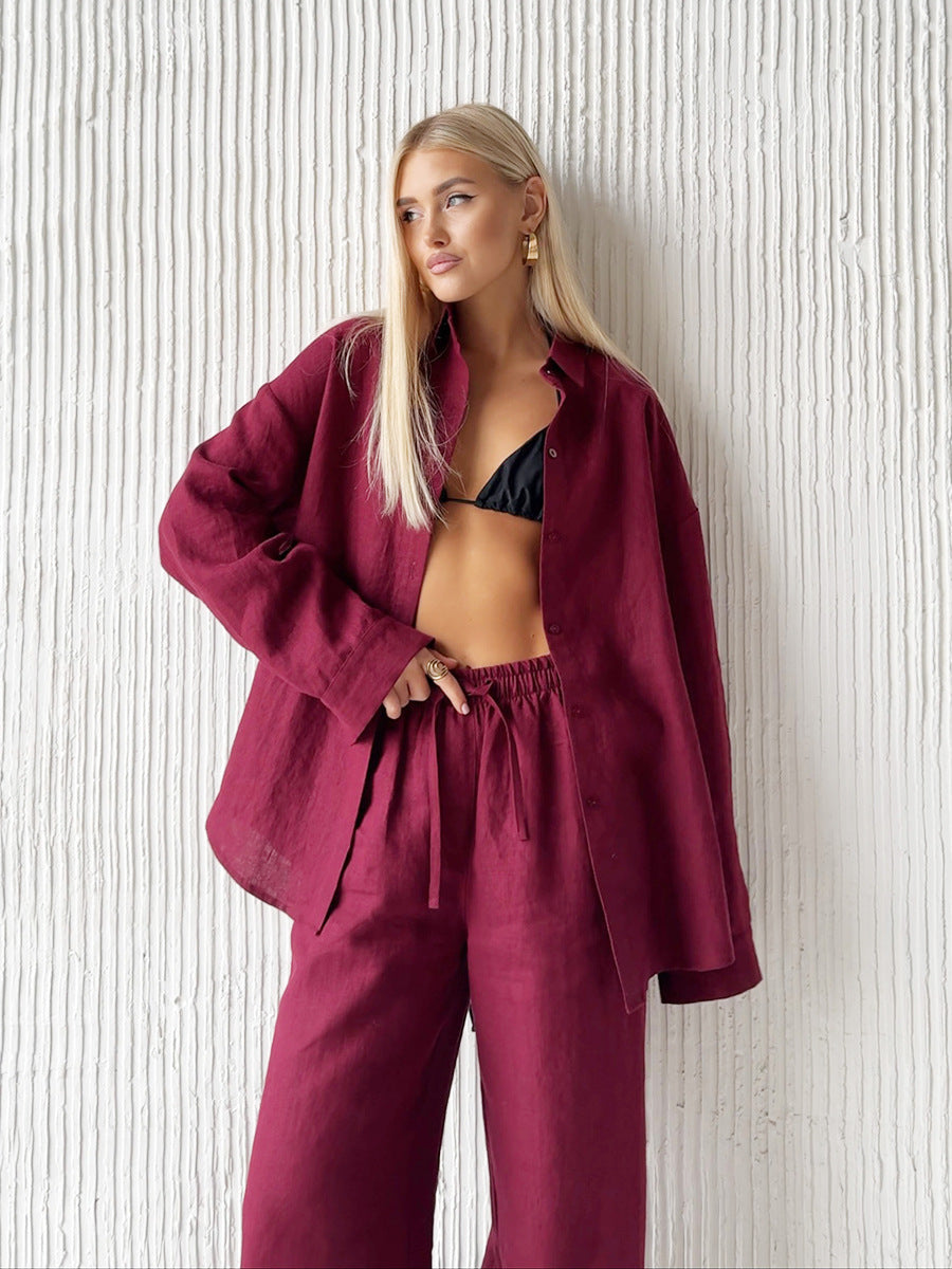 Conjunto de Camisa e Calça em Linho
