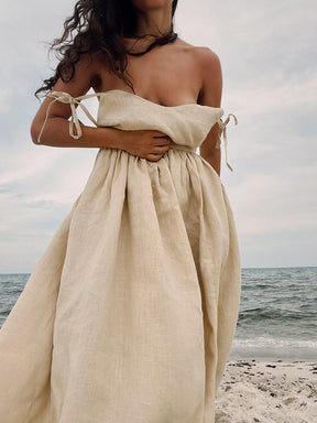 Vestido Longo de Algodão com Alças