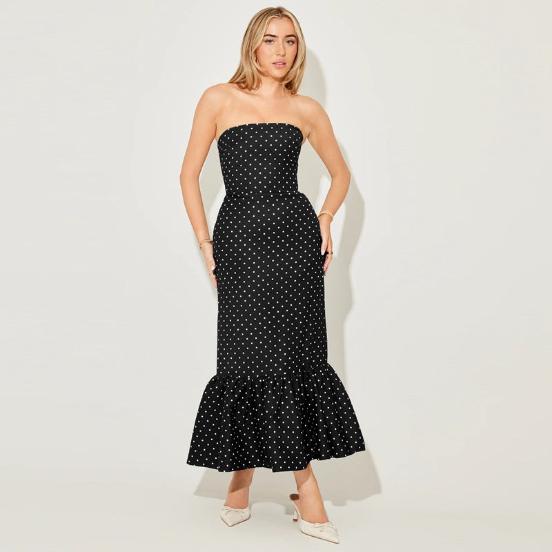 Vestido Tomara que Caia com Estampa Poá - Brigitte