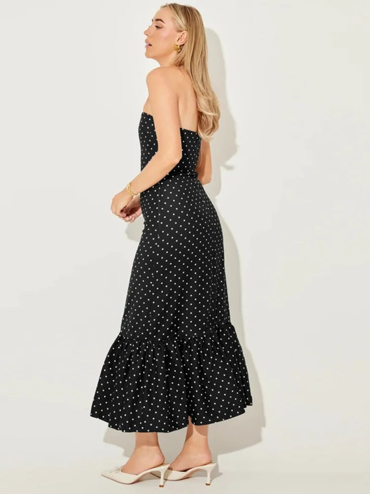 Vestido Tomara que Caia com Estampa Poá - Brigitte