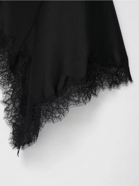 Vestido Curto Acetinado com Renda - Liora