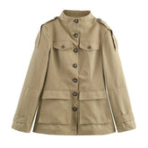 Casaco Trench Curto Gola Alta - Charlotte