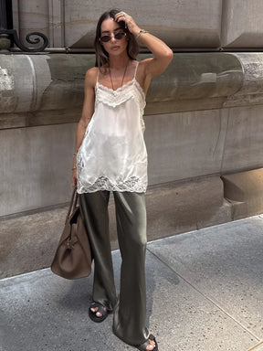 Top de Alça Fina com Renda – Lune