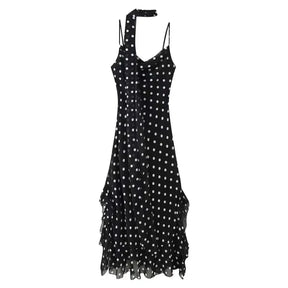 Vestido Longo com Estampa Poá - Grace