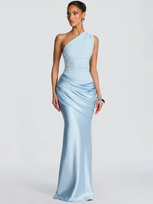 Vestido Longo Sereia em Cetim Modern Azura