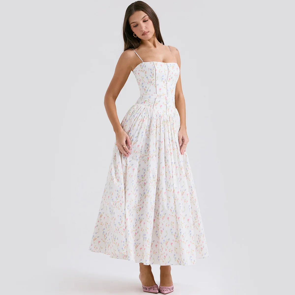 Vestido Midi Estampa Floral - Emma
