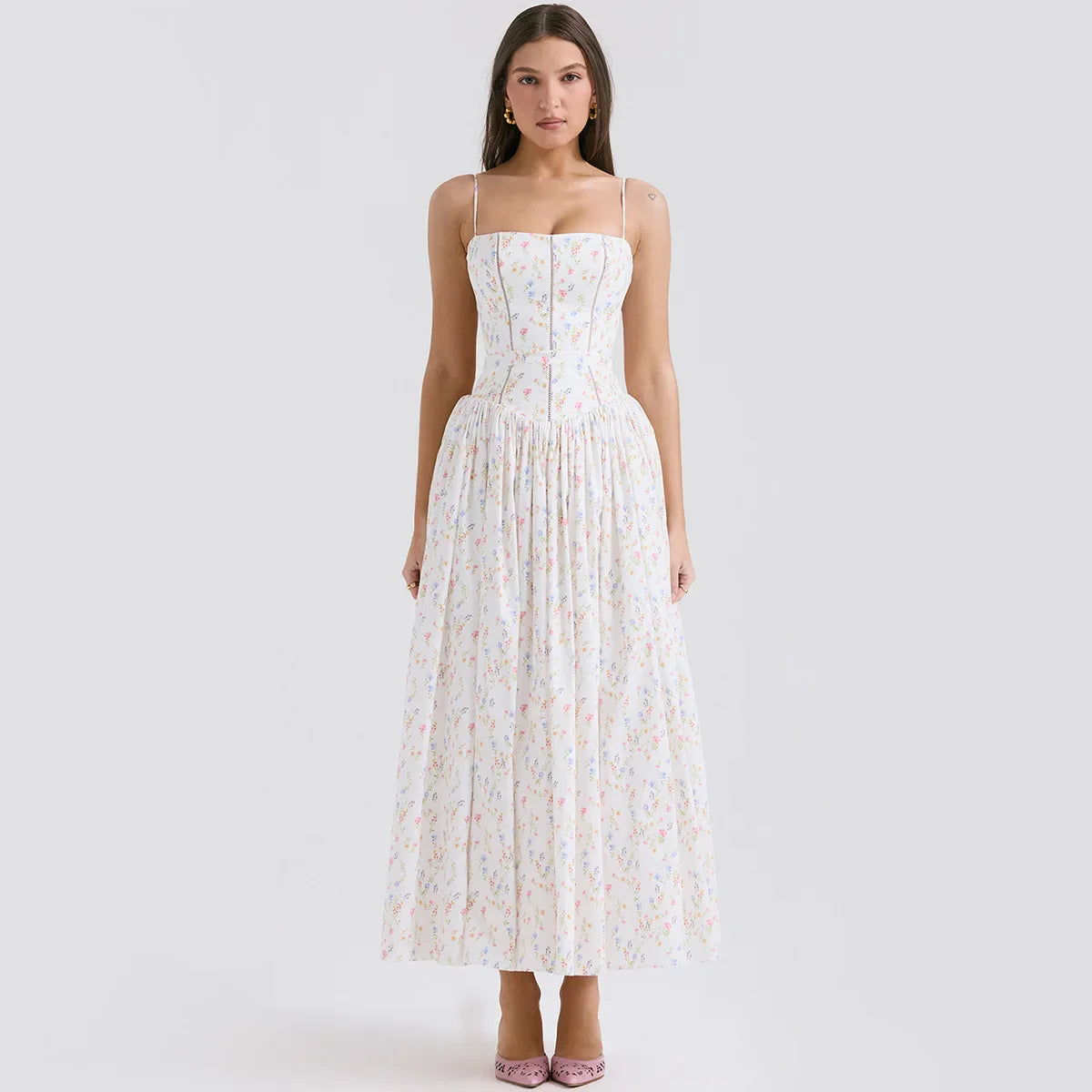 Vestido Midi Estampa Floral - Emma