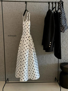 Vestido Longo com Estampa Poá - Brigitte