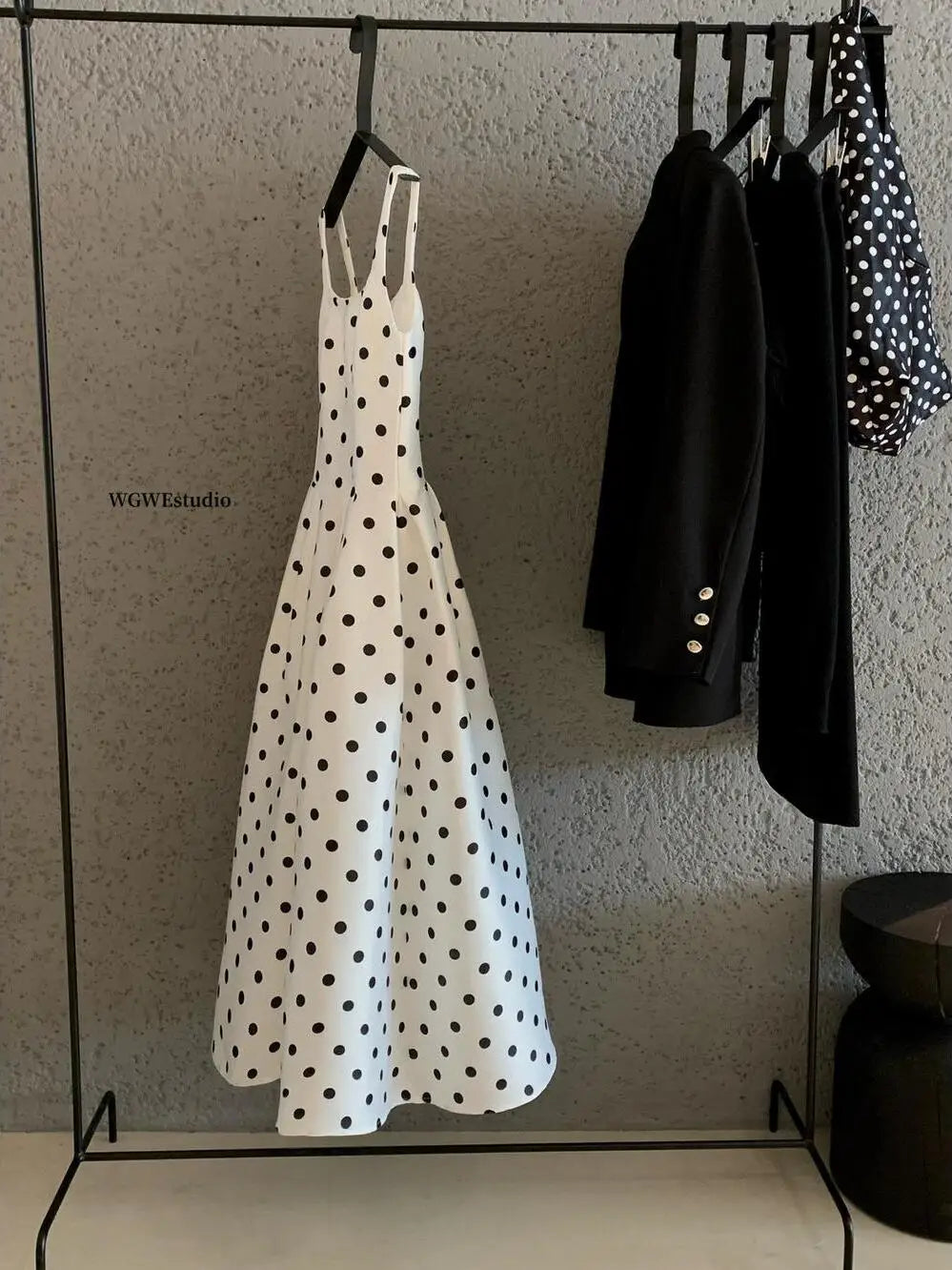 Vestido Longo com Estampa Poá - Brigitte