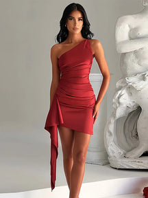 Vestido Curto em Cetim Glow