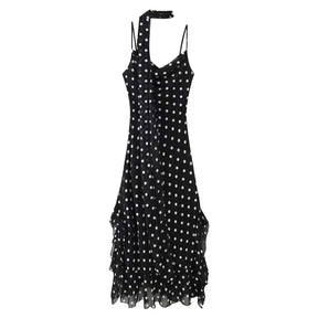 Vestido Longo com Estampa Poá - Grace