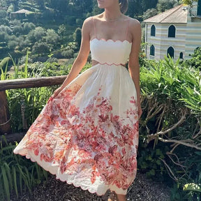 Vestido Midi com Decote Reto