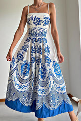 Vestido Longo Cropped Estampado - Grécia