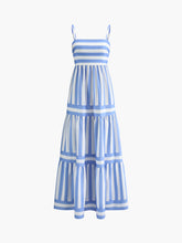 Vestido Longo Estampado com Bolsos nas Costas