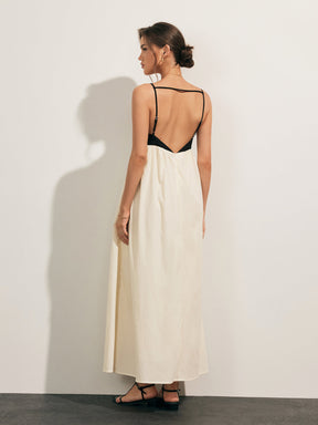 Vestido Longo com Bolso e Costas Aberta - Fleur