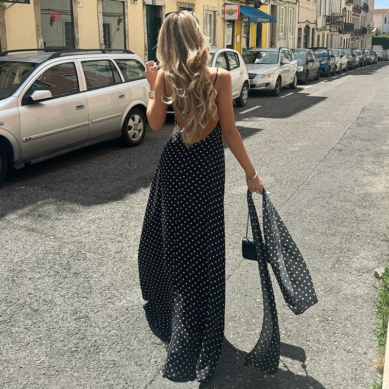 Vestido Longo com Estampa Poá - Lunaire