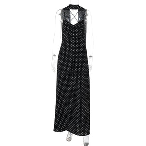 Vestido Longo com Estampa Poá - Lunaire