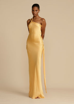 Vestido Longo de Cetim - Moonligth