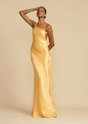 Vestido Longo de Cetim - Moonligth