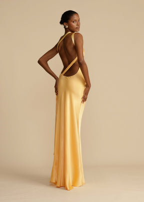 Vestido Longo de Cetim - Moonligth