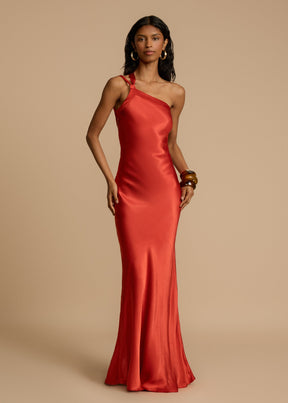 Vestido Longo de Cetim - Moonligth