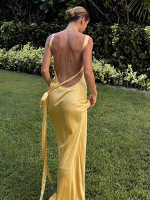 Vestido Longo de Cetim - Moonligth