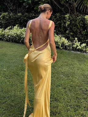Vestido Longo de Cetim - Moonligth