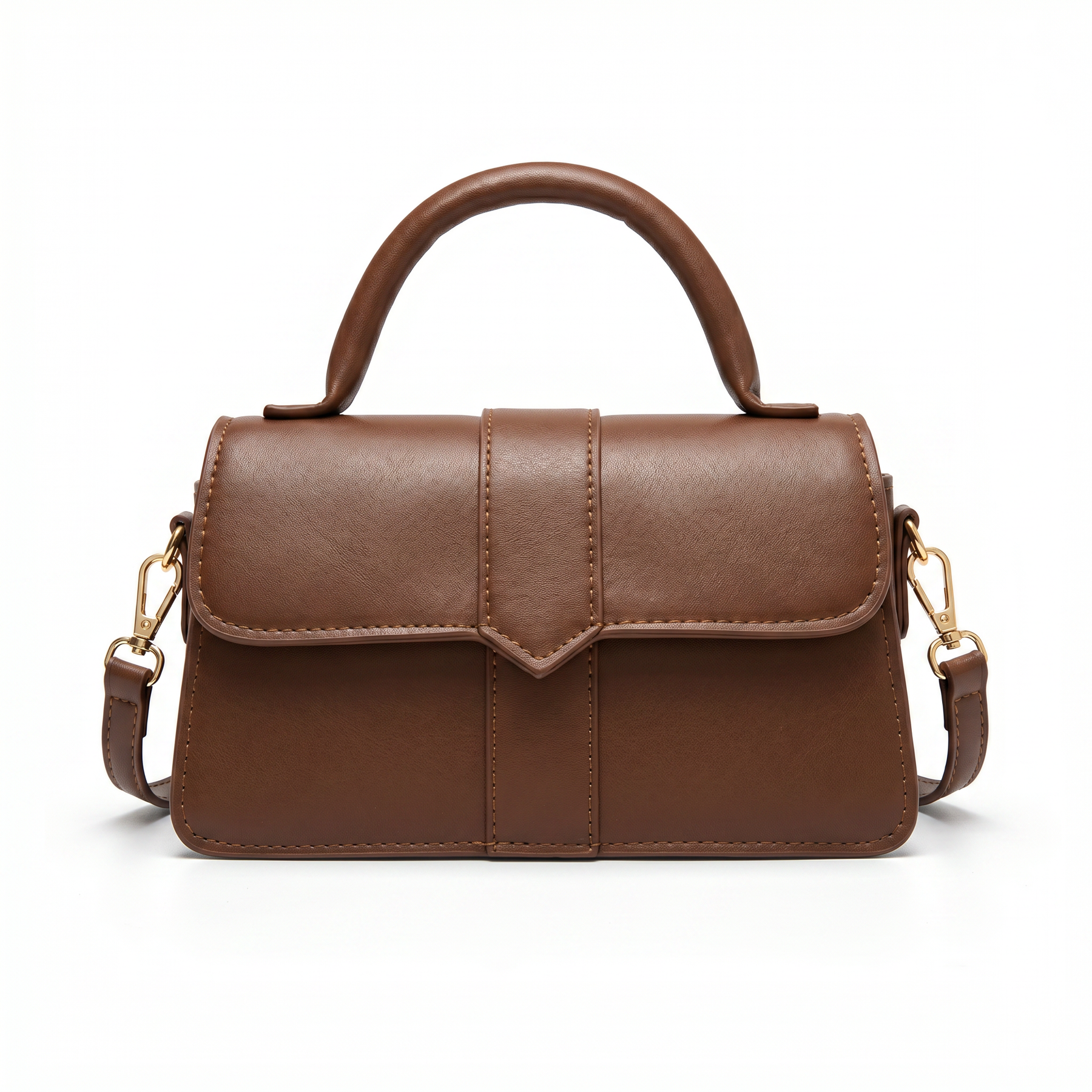 Bolsa Feminina de Couro Legítimo com Alça de Mão Estruturada – Amelia