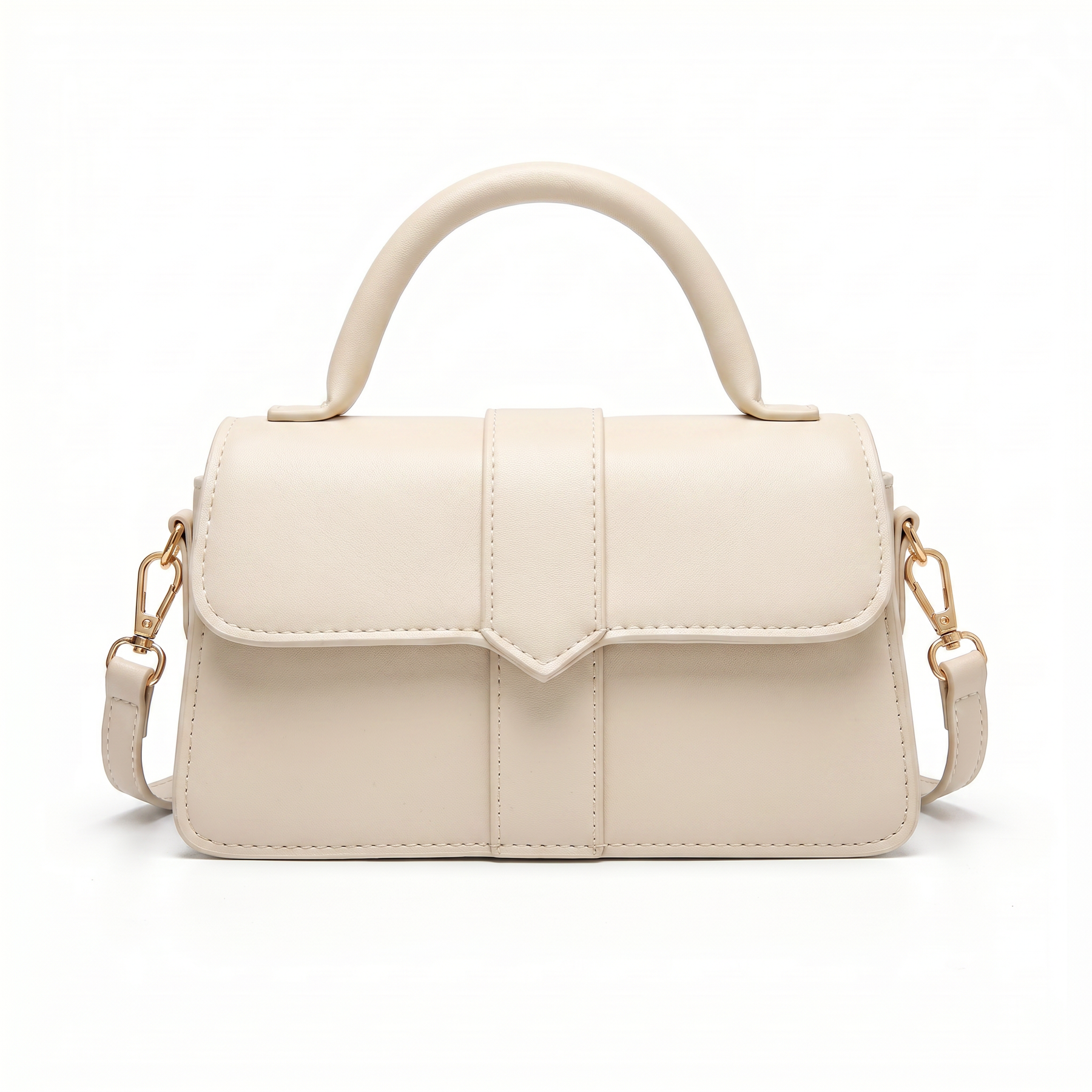 Bolsa Feminina de Couro Legítimo com Alça de Mão Estruturada – Amelia