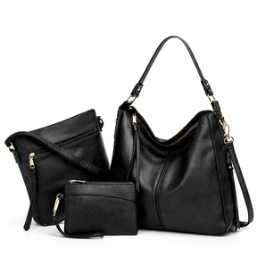 Kit de Bolsas Femininas de Couro Premium 3 em 1 com Hobo, Crossbody e Clutch – Corsica