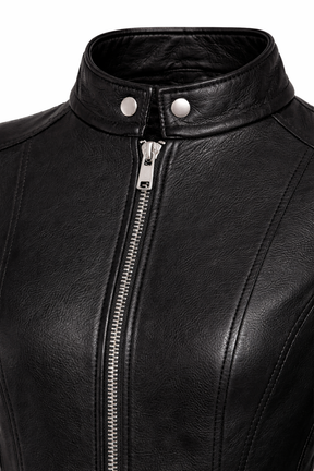 Jaqueta Feminina de Couro Premium Matelassê Estilo Biker – Verona