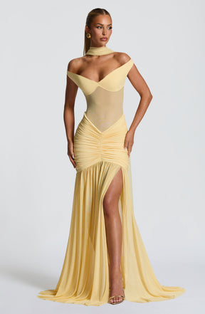 Vestido Longo em Tule Transparente - Alaia