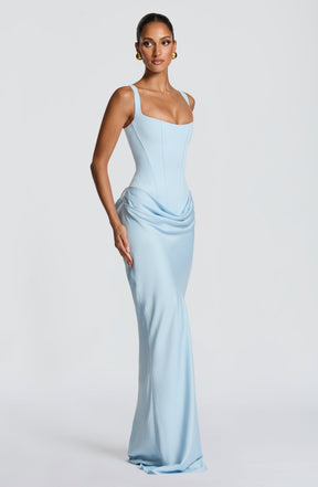 Vestido Feminino Longo com Corselet Estruturado e Decote Quadrado – Mia