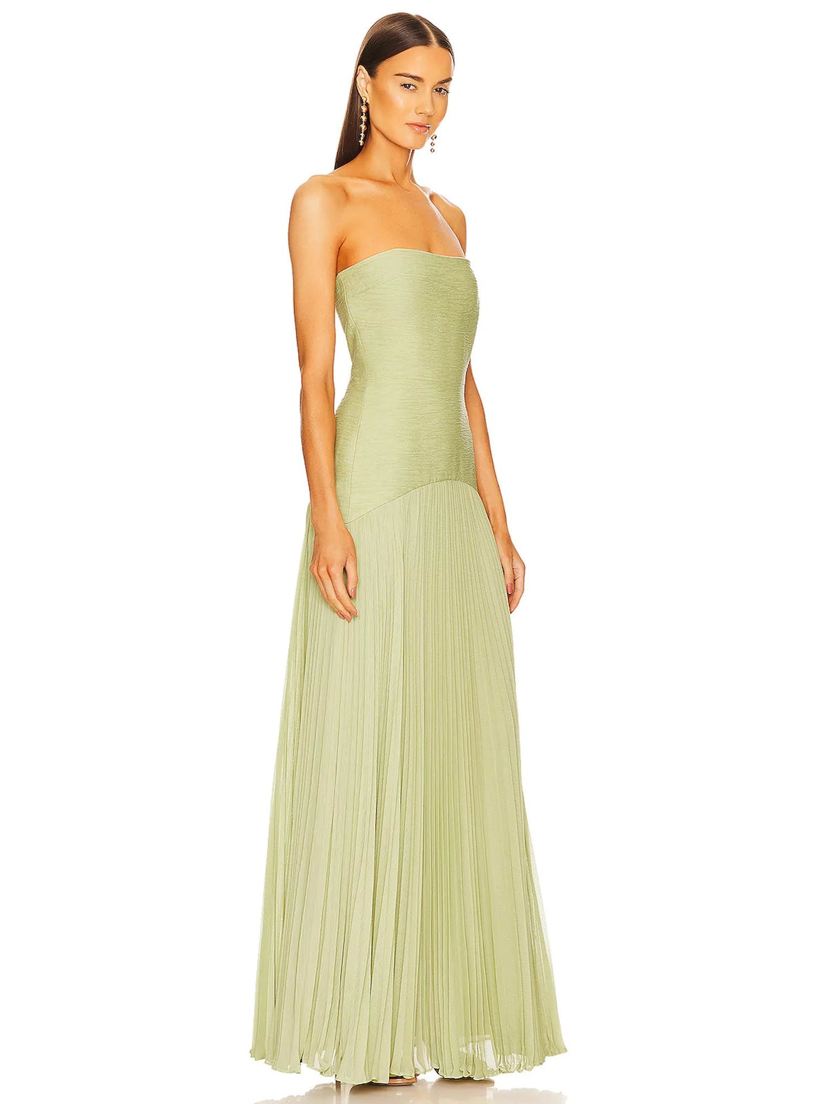 Vestido Feminino Longo Tomara que Caia Canelado Plissado – Provence