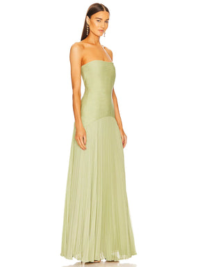 Vestido Feminino Longo Tomara que Caia Canelado Plissado – Provence