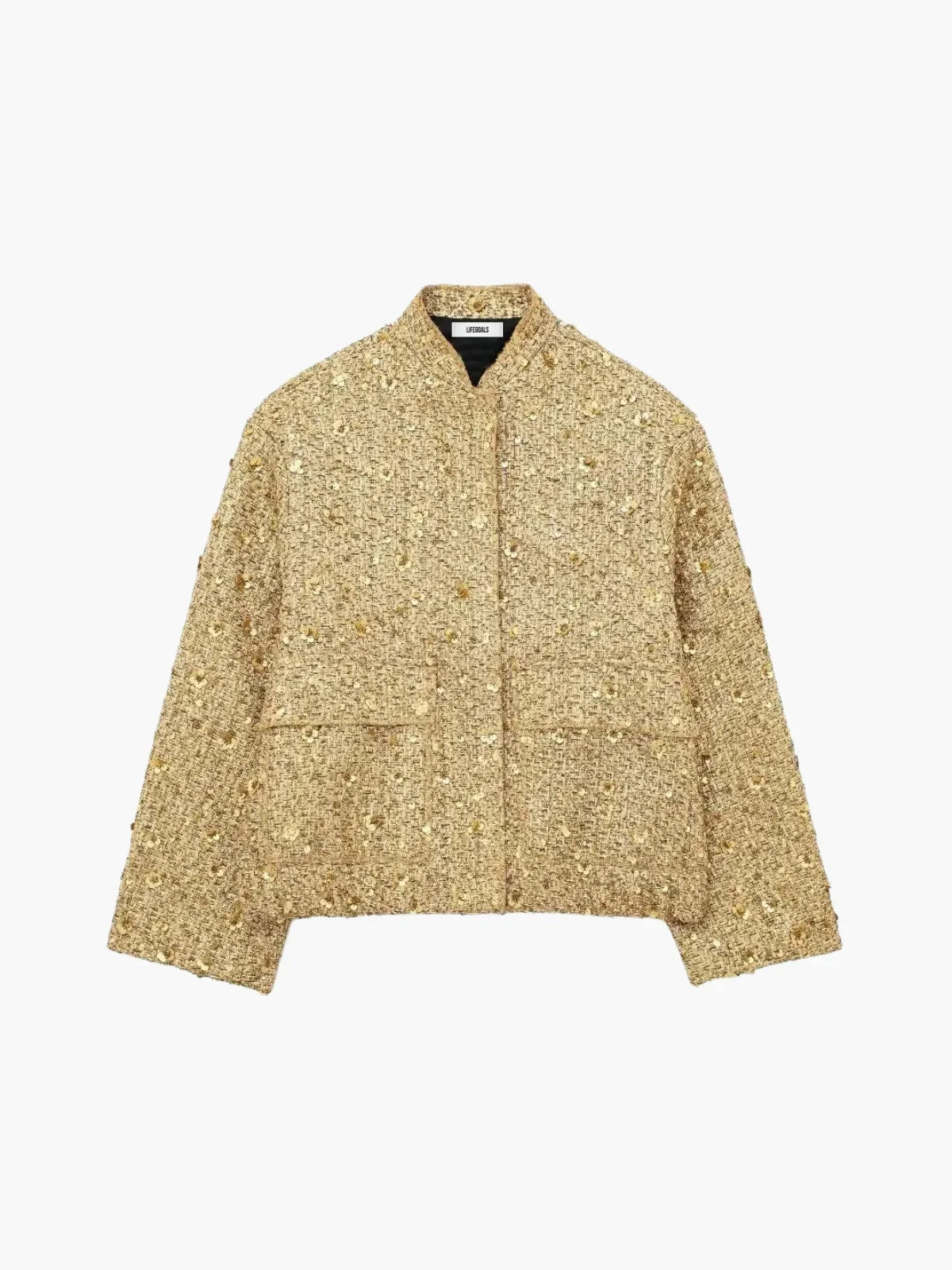 Jaqueta Cropped com Lantejoulas