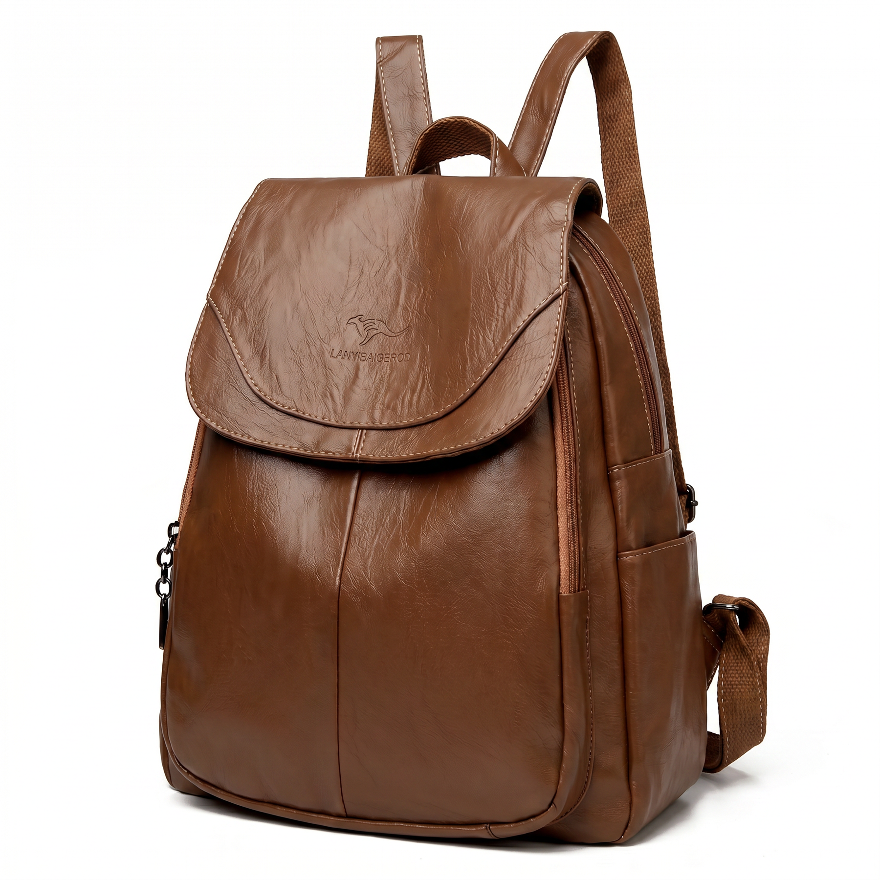 Mochila Feminina de Couro Legítimo com Aba Frontal – Torino