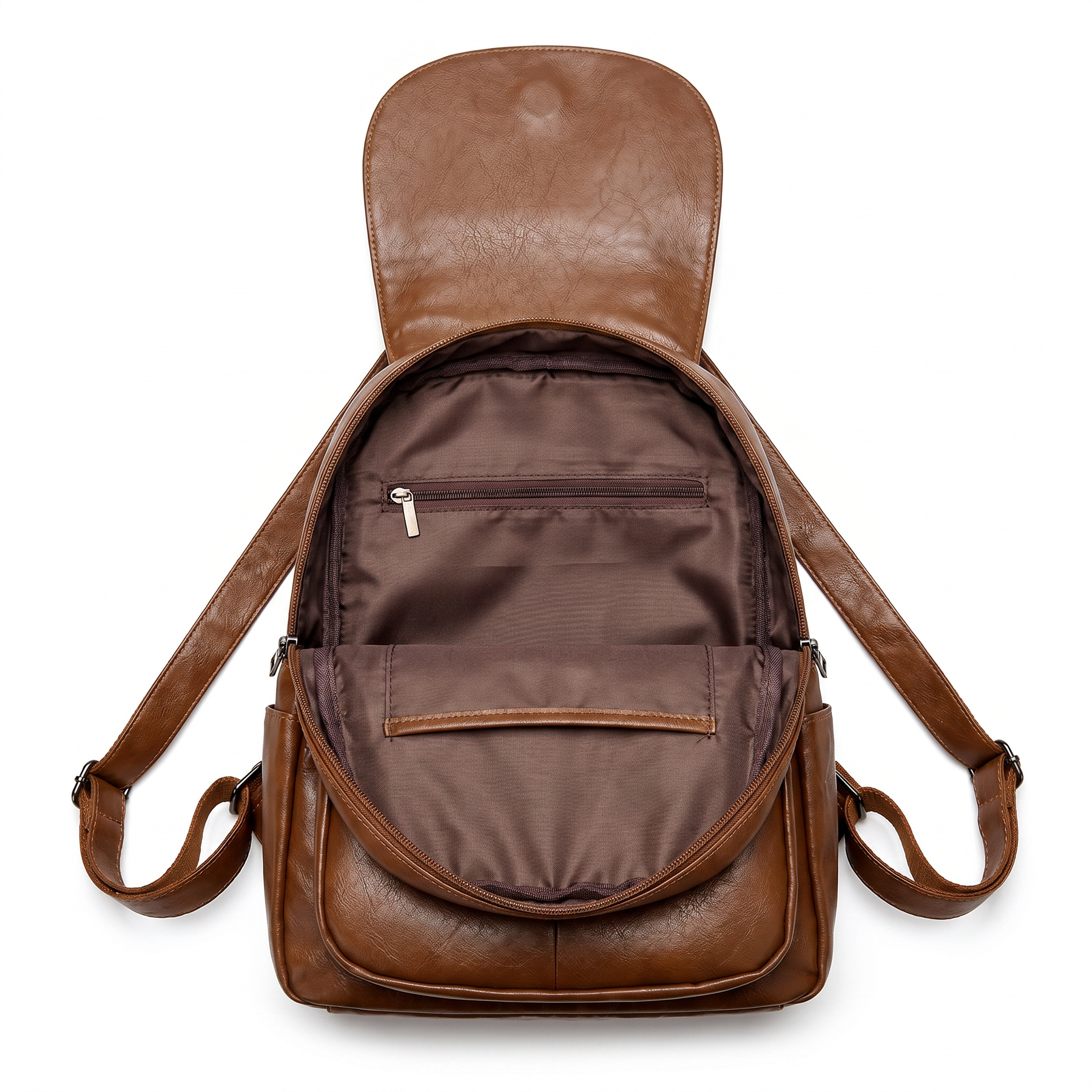 Mochila Feminina de Couro Legítimo com Aba Frontal – Torino