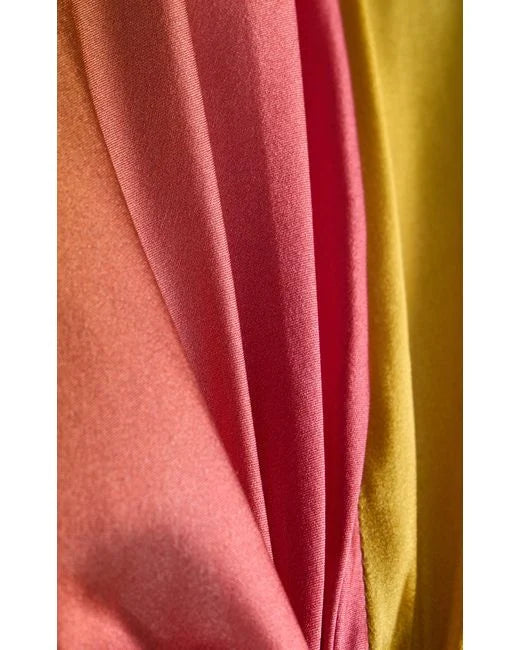 Vestido Feminino Longo Frente Única Tie Dye em Cetim com Nó – Copacabana