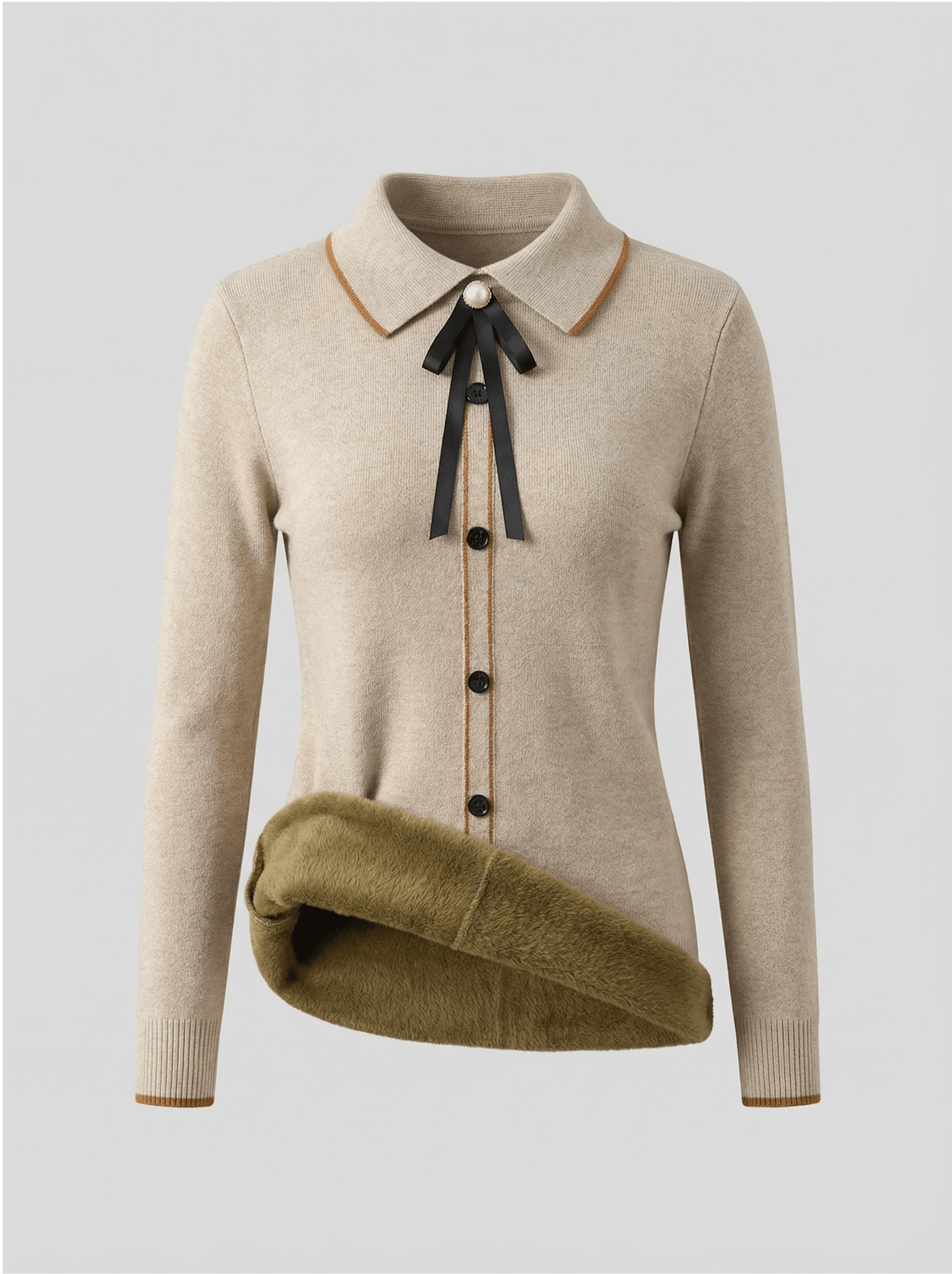 Suéter Peluciado Gola Polo - Comfy