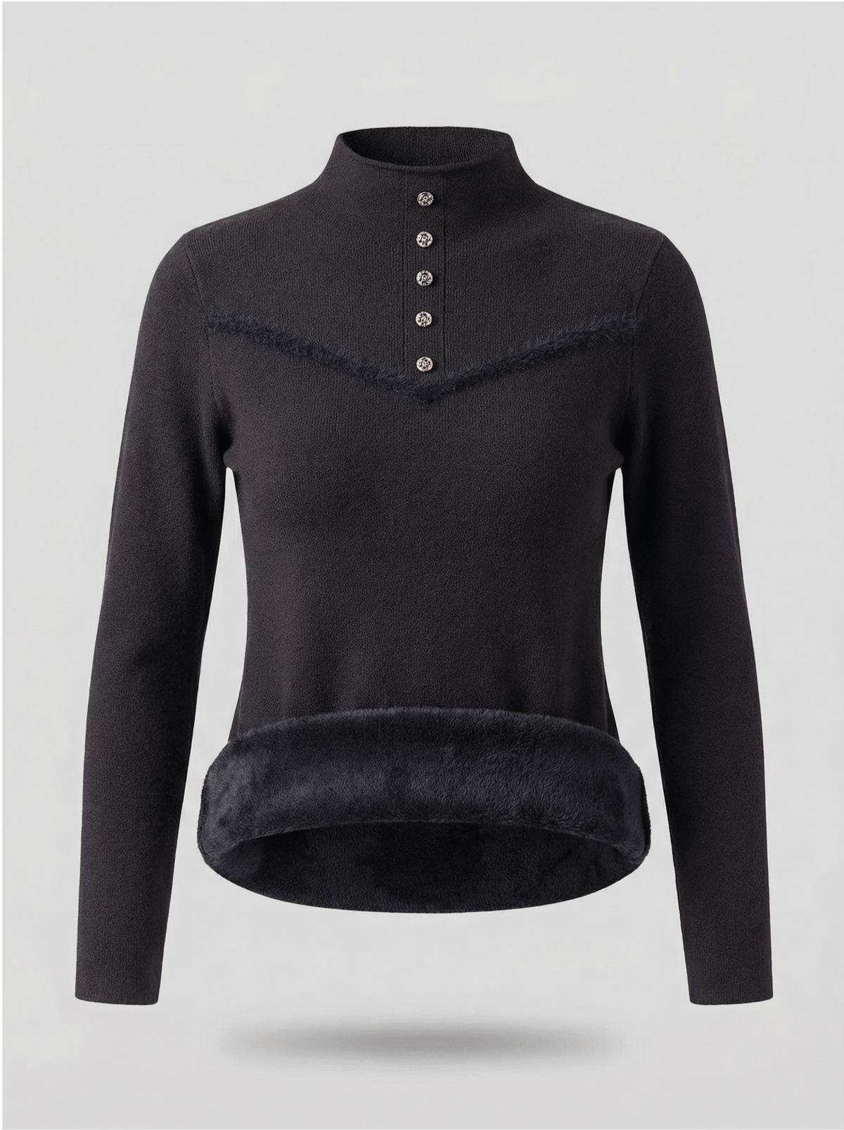 Suéter Peluciado com Botões - Touch