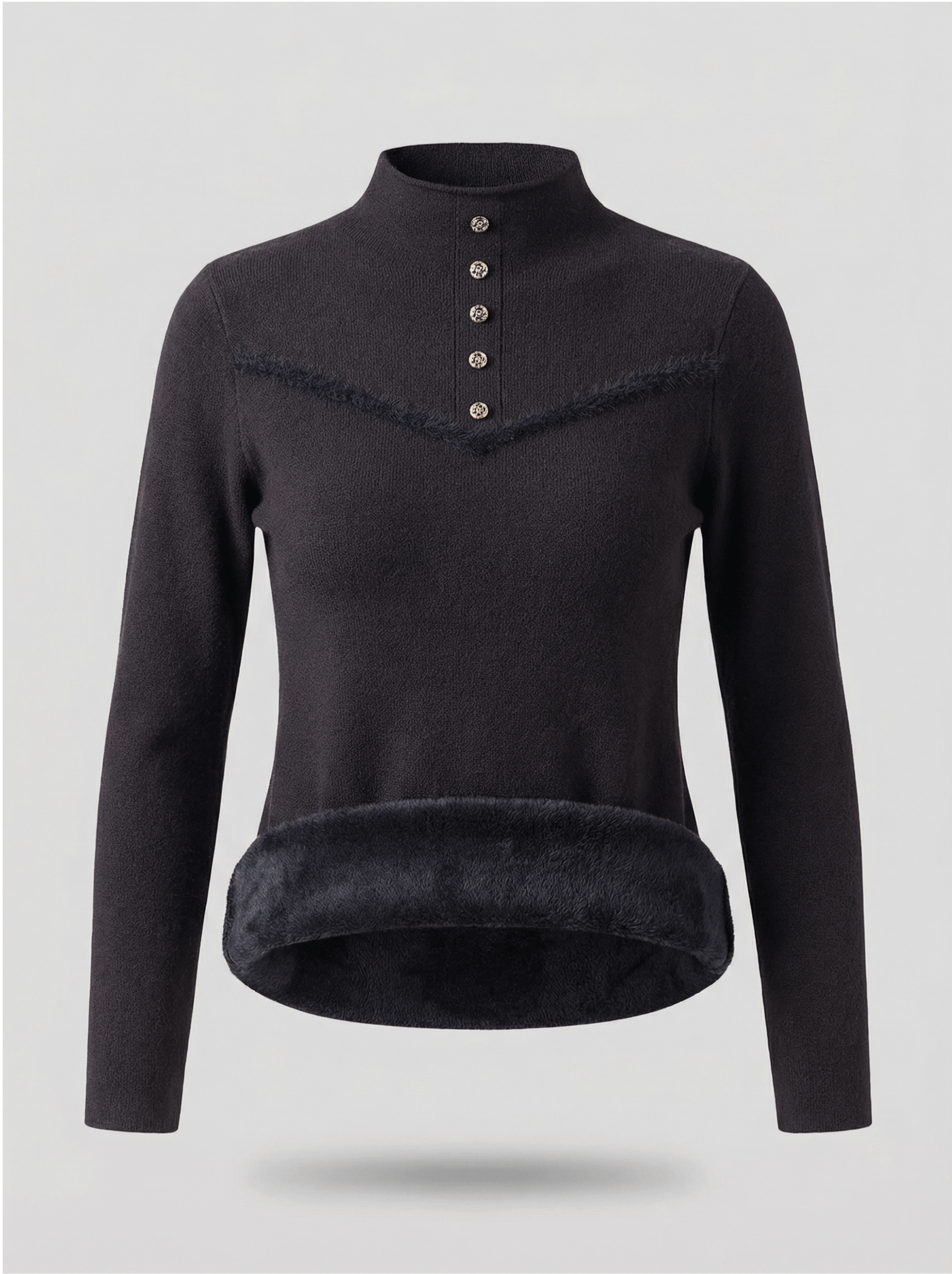 Suéter Peluciado com Botões - Touch