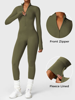 Macacão Feminino Térmico Longo Peluciado com Zíper – Aspen